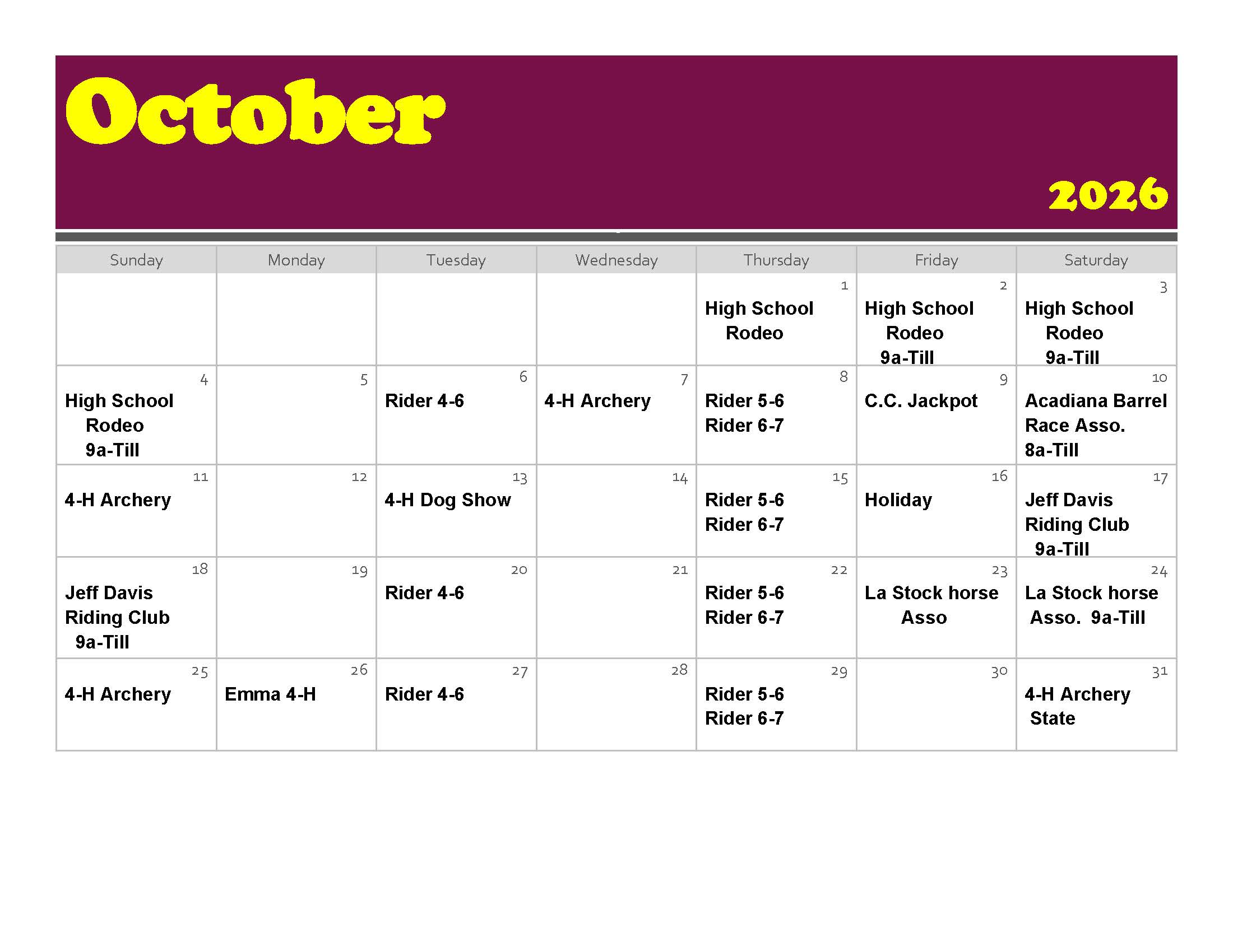 October